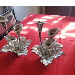 Vintage  1991 Arthur Court Silver Calla Lily Candlebra. 65 Each  120 For The Pai